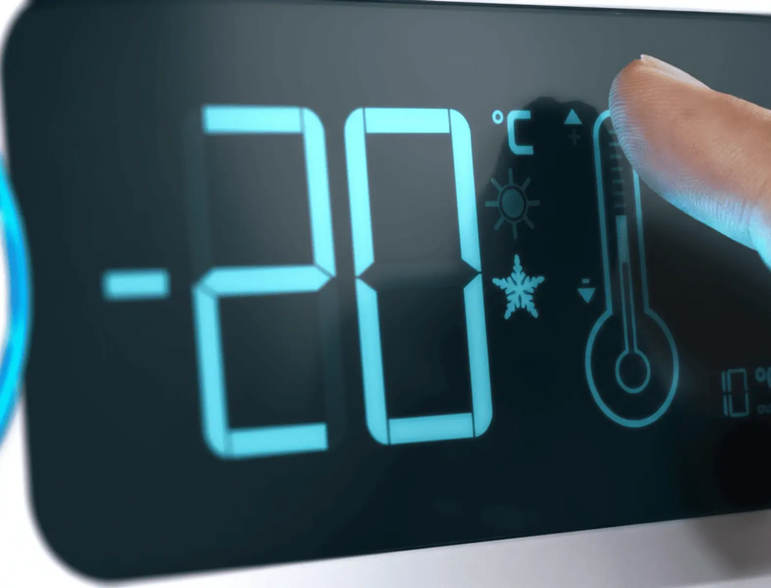 Thermomètre électronique indiquant -20°C
